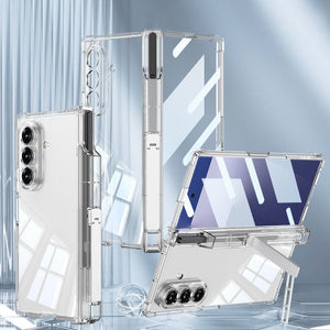 Magnetic Hinge Hidden Bracket All - included Clear Phone Case With Pen Box For Galaxy Z Fold 7