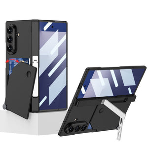 Magnetic Hinge Hidden Bracket All - included Phone Case With Card Holder For Galaxy Z Fold 7