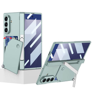 Magnetic Hinge Hidden Bracket All - included Phone Case With Card Holder For Galaxy Z Fold 7