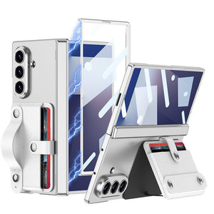 Magnetic Hinge Hidden Bracket All - included Phone Case With Wristband Card Holder For Galaxy Z Fold 7
