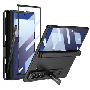 Magnetic Hinge Pen Box Protective Phone Case With Back Screen Glass For Galaxy Z Fold 7/6/5/4/3