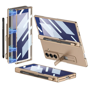 Magnetic Hinge Pen Slot Hidden Bracket All - included Case With Back Screen Protector For Galaxy Z Fold 7/6/5/4/3