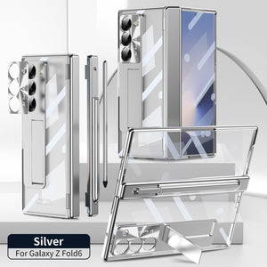 Magnetic Hinge Plating Case For Galaxy Z Fold 7/6/5/4/3 With Double Hinge Protector