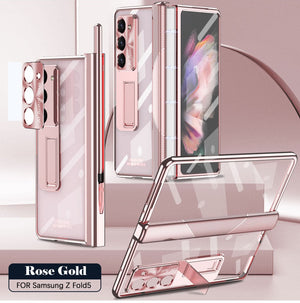 Magnetic Hinge Plating Case For Galaxy Z Fold 7/6/5/4/3 With Double Hinge Protector
