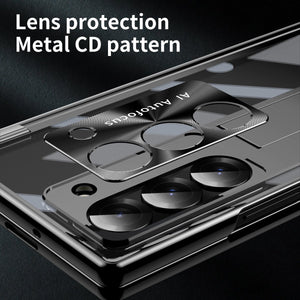 Magnetic Hinge Plating Case For Galaxy Z Fold 7/6/5/4/3 With Double Hinge Protector