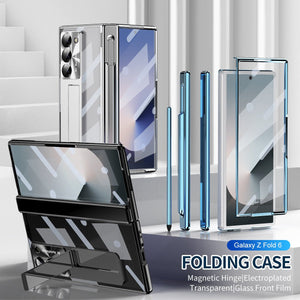Magnetic Hinge Plating Case For Galaxy Z Fold 7/6/5/4/3 With Double Hinge Protector