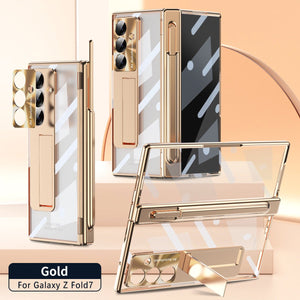 Magnetic Hinge Plating Case For Galaxy Z Fold 7/6/5/4/3 With Double Hinge Protector