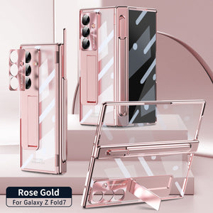 Magnetic Hinge Plating Case For Galaxy Z Fold 7/6/5/4/3 With Double Hinge Protector