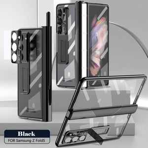 Magnetic Hinge Plating Case For Galaxy Z Fold 7/6/5/4/3 With Double Hinge Protector