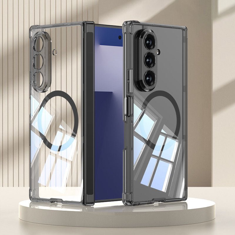 Magnetic Transparent Anti - drop Phone Case With Airbag & MagSafe Wireless Charging For Galaxy Z Fold7