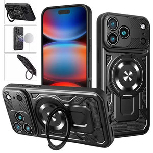 Magsafe Wireless Charging Stand Holder Magnetic Ring Armor Phone Case for iPhone 17 Series