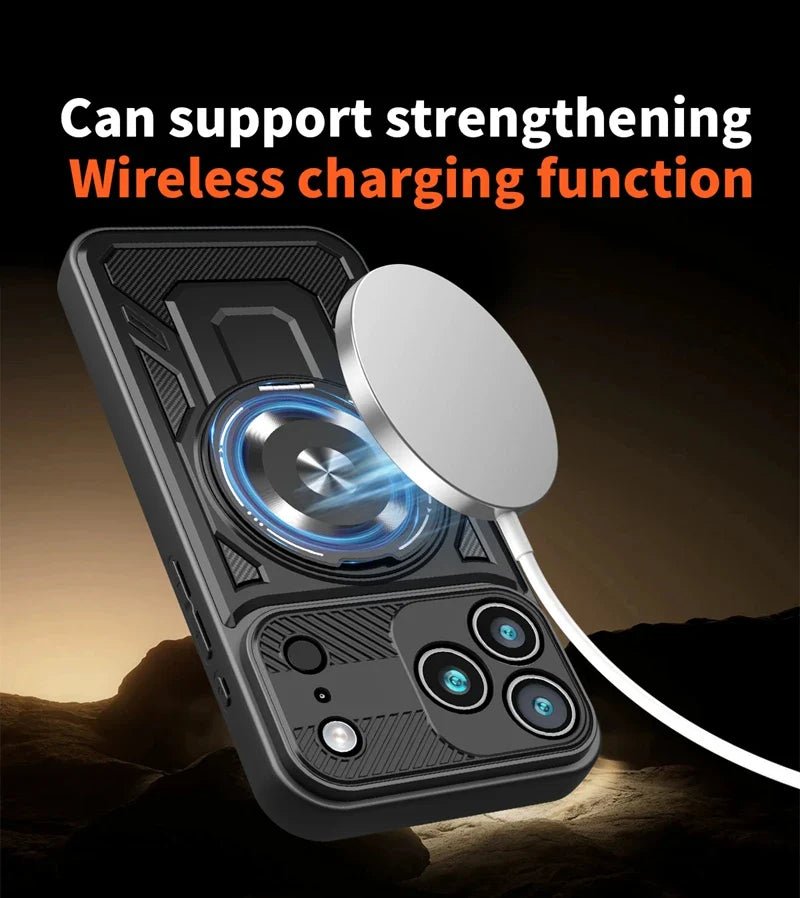 Magsafe Wireless Charging Stand Holder Magnetic Ring Armor Phone Case for iPhone 17 Series