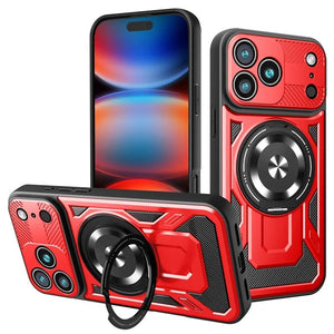 Magsafe Wireless Charging Stand Holder Magnetic Ring Armor Phone Case for iPhone 17 Series