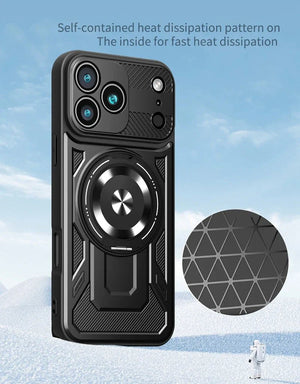 Magsafe Wireless Charging Stand Holder Magnetic Ring Armor Phone Case for iPhone 17 Series