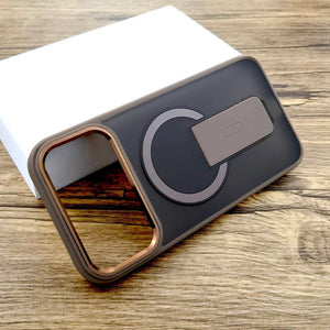 Magsafe Wireless Charging With Stand Shockproof Armor Matte Case For iPhone 17 16 15 14 13 Series