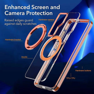 Metal Magnetic Bracket Anti - fall Protective Phone Case For Galaxy