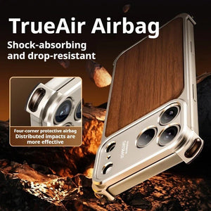 Military - Grade Wooden Shockproof Magsafe Frameless Wireless Charging Case for iPhone 17 Series