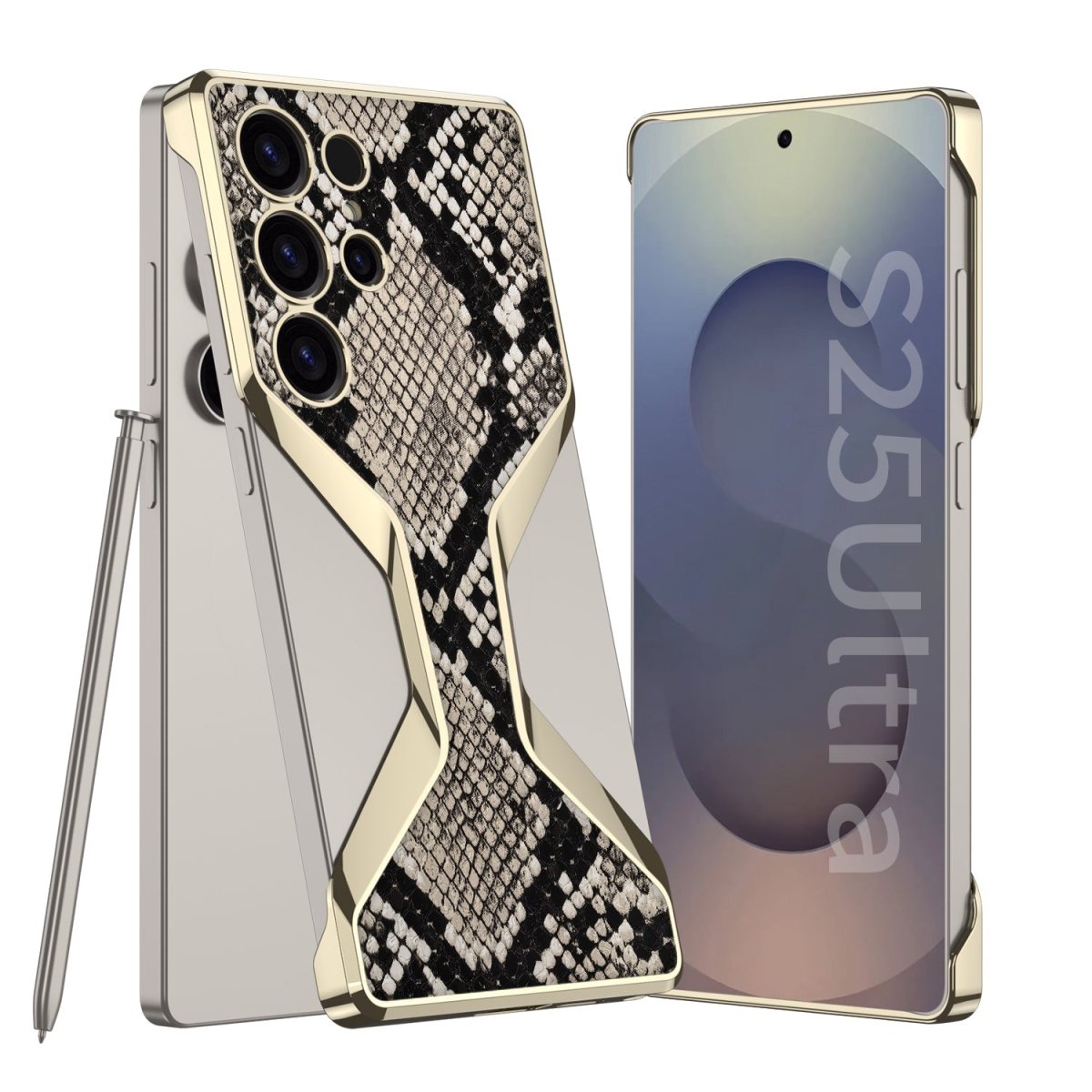 Python Pattern Leather Shockproof Phone Case For Galaxy S25 Ultra