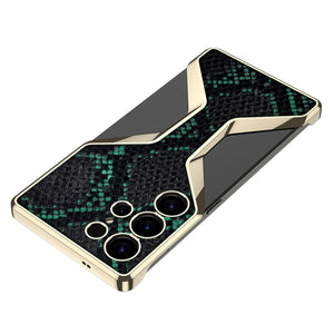 Python Pattern Leather Shockproof Phone Case For Galaxy S25 Ultra