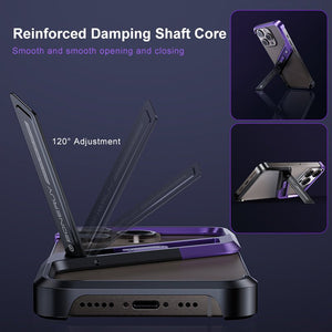 S - shaped Aluminum Alloy Hidden Stand Rimless Case For iPhone 16 15 14 Series