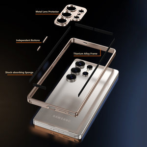 Titanium Metal Phone Case With Camera Protector For Galaxy S25 S24 S23 Ultra