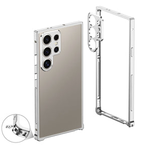 Titanium Metal Phone Case With Camera Protector For Galaxy S25 S24 S23 Ultra