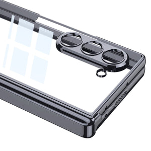 Transparent Magnetic Hinge Bracket Shockproof Phone Case With Screen Protector For Galaxy Z Fold 6/7