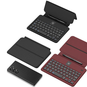 Wireless Leather Keyboard With Bluetooth Mouse And Stylus For Galaxy Z Fold