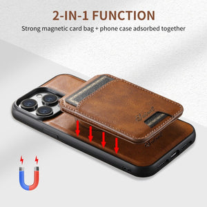 2 in 1 Detachable Cards Slot Wallet Magsafe Magnetic Wireless Charging Case For iPhone 16 15 14 13 Series