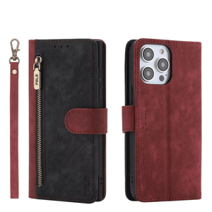 2025 RFID Zipper Wallet Flip Leather Cards Solt Case for iPhone 16 15 14 Series