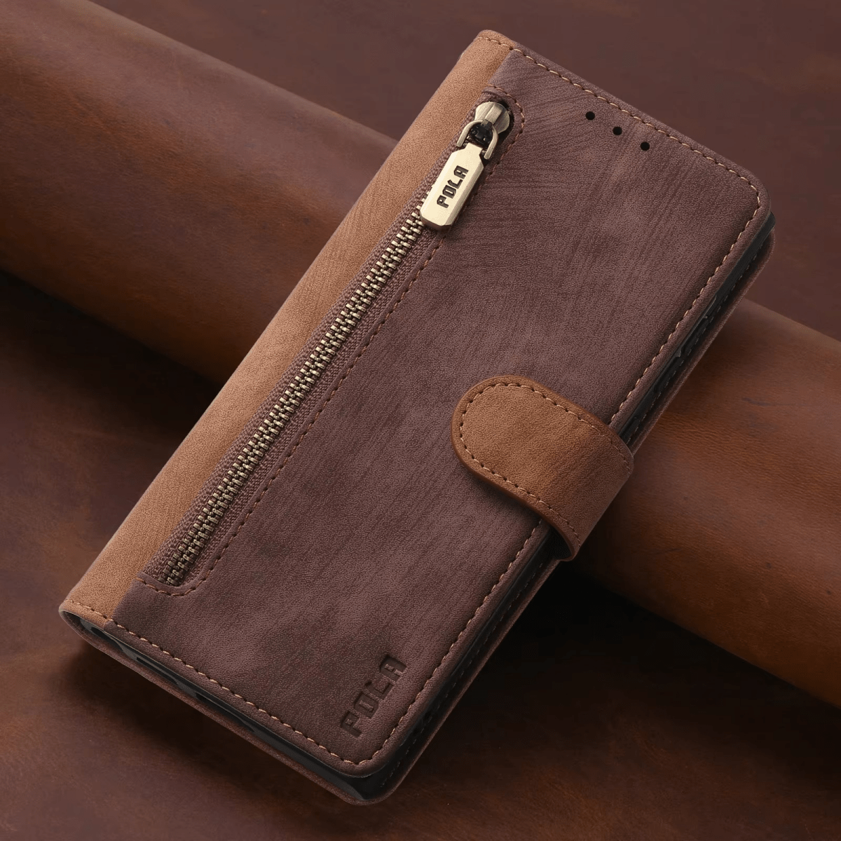 2025 RFID Zipper Wallet Flip Leather Cards Solt Case for iPhone 16 15 14 Series