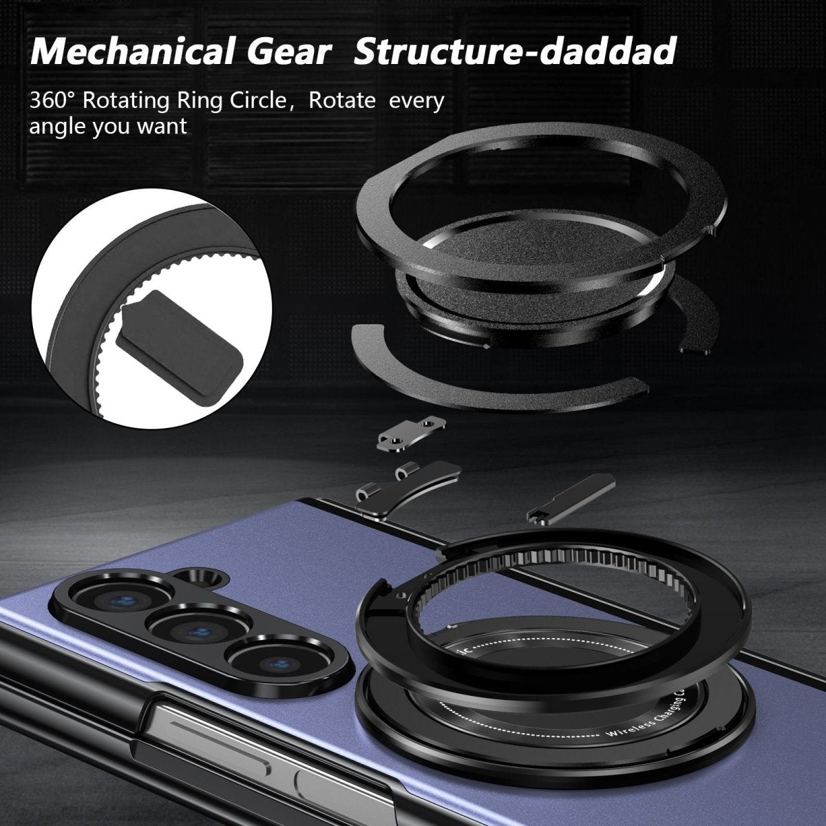 360° Magnetic Bracket Shockproof Phone Case With Screen Protector For Galaxy Z Fold 7/6/5/4