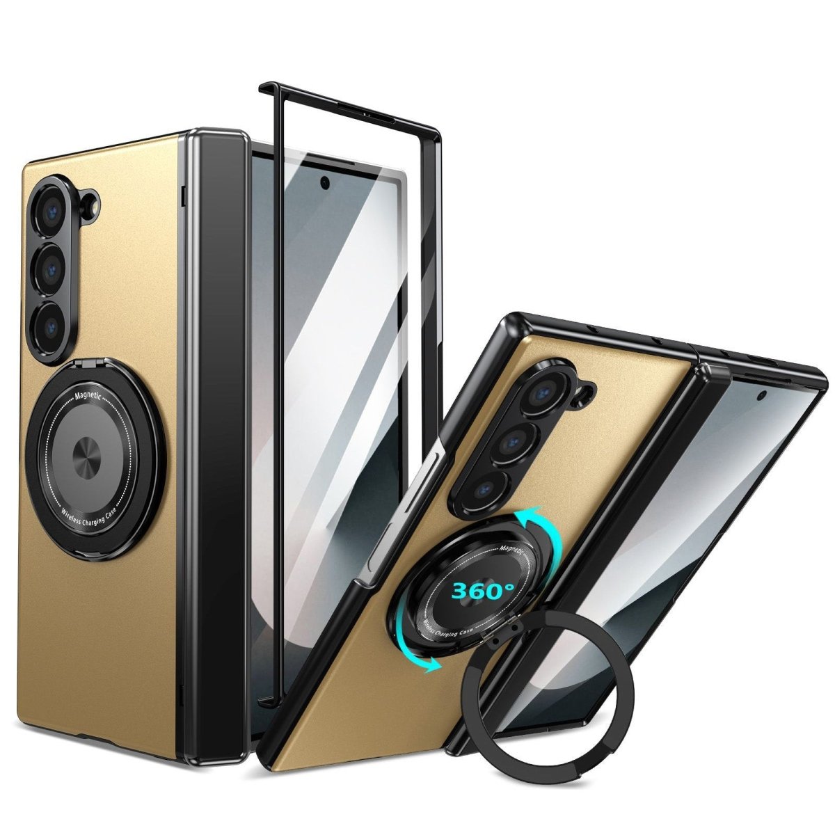 360° Magnetic Bracket Shockproof Phone Case With Screen Protector For Galaxy Z Fold 7/6/5/4