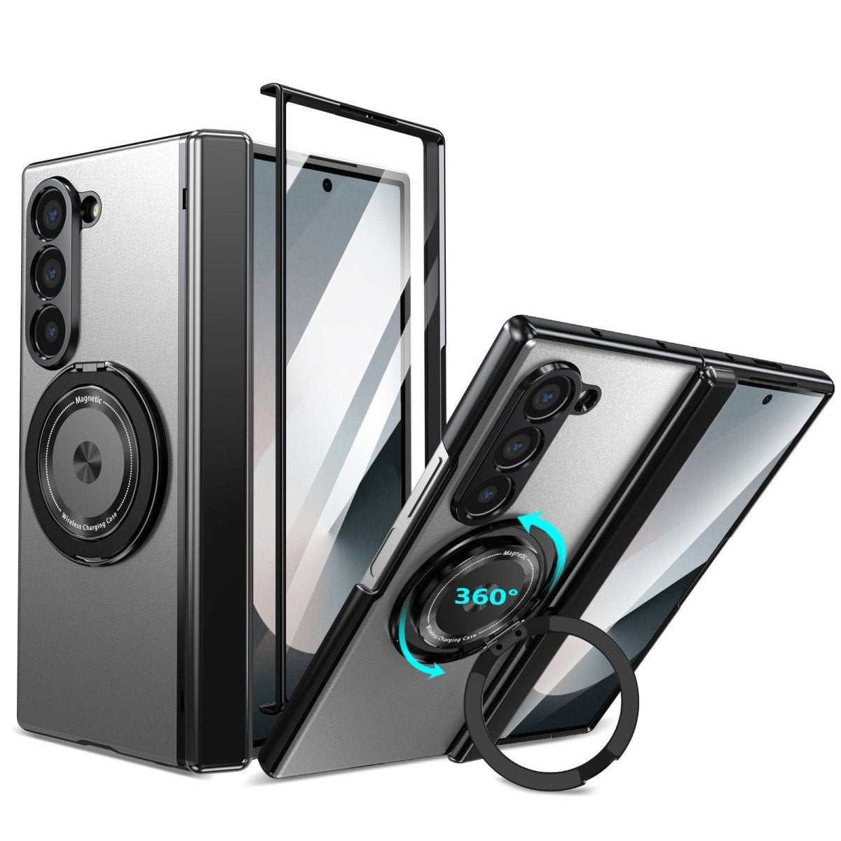360° Magnetic Bracket Shockproof Phone Case With Screen Protector For Galaxy Z Fold 7/6/5/4