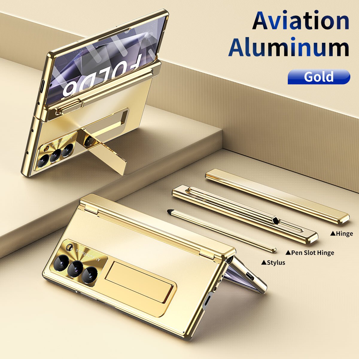 Aluminum Alloy Electroplating Shockproof Phone Case For Galaxy Z Fold 7/6/5/4/3