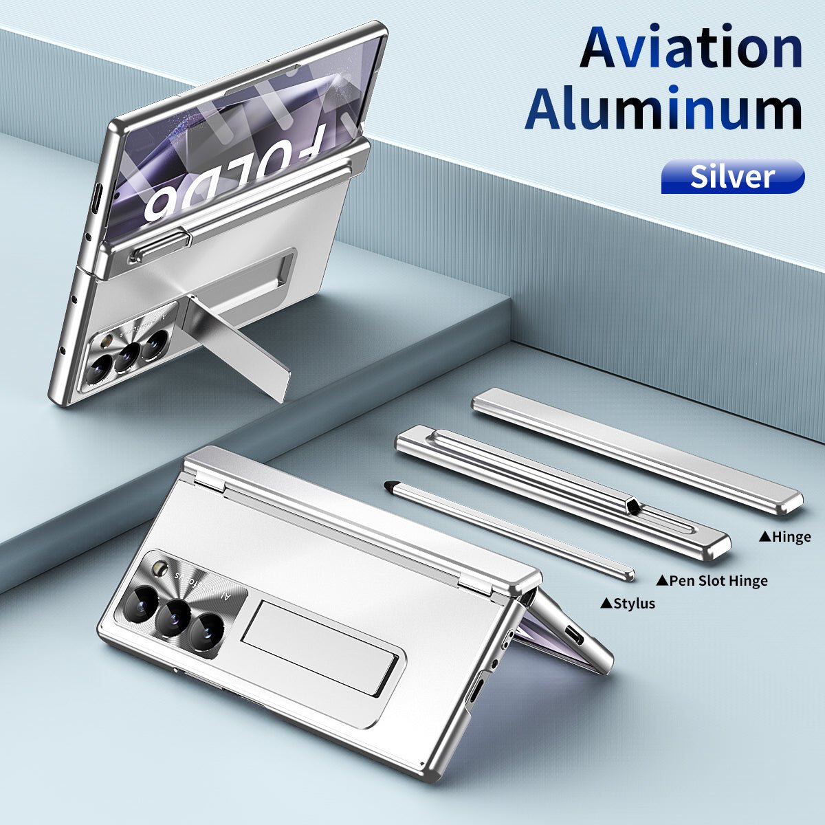 Aluminum Alloy Electroplating Shockproof Phone Case For Galaxy Z Fold 7/6/5/4/3