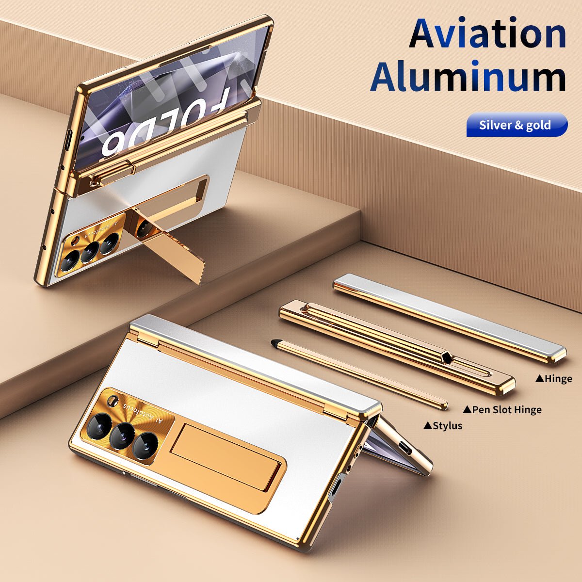 Aluminum Alloy Electroplating Shockproof Phone Case For Galaxy Z Fold 7/6/5/4/3