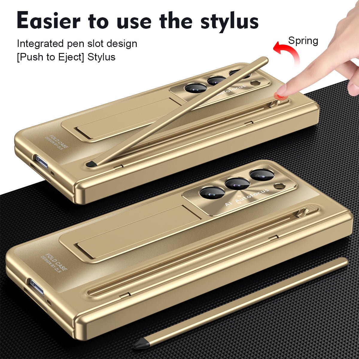 Armor Electroplated Anti - fall Protective Phone Case With Pen Tray Shell and Film For Galaxy Z Fold 7/6/5/4