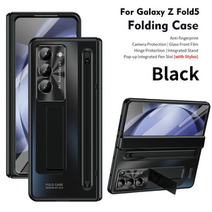 Armor Electroplated Anti - fall Protective Phone Case With Pen Tray Shell and Film For Galaxy Z Fold 7/6/5/4