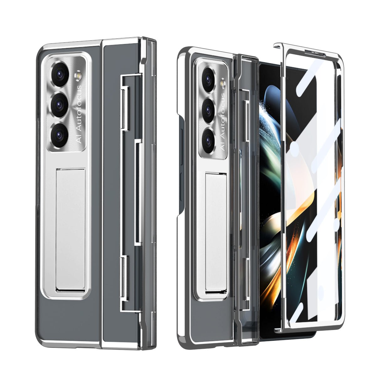 Armor Electroplated Shockproof Phone Case With Screen Protector For Galaxy Z Fold 7/6/5/4/3