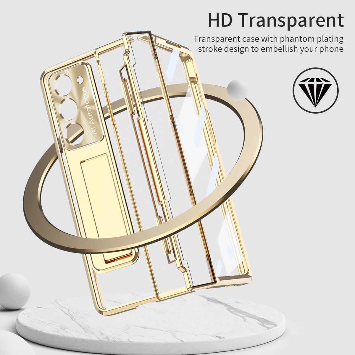 Armor Electroplated Shockproof Phone Case With Screen Protector For Galaxy Z Fold 7/6/5/4/3