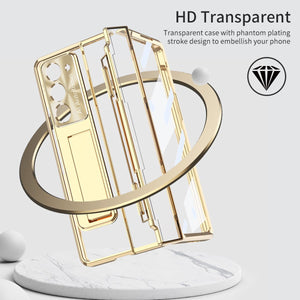 Armor Electroplated Shockproof Phone Case With Screen Protector For Galaxy Z Fold 7/6/5/4/3
