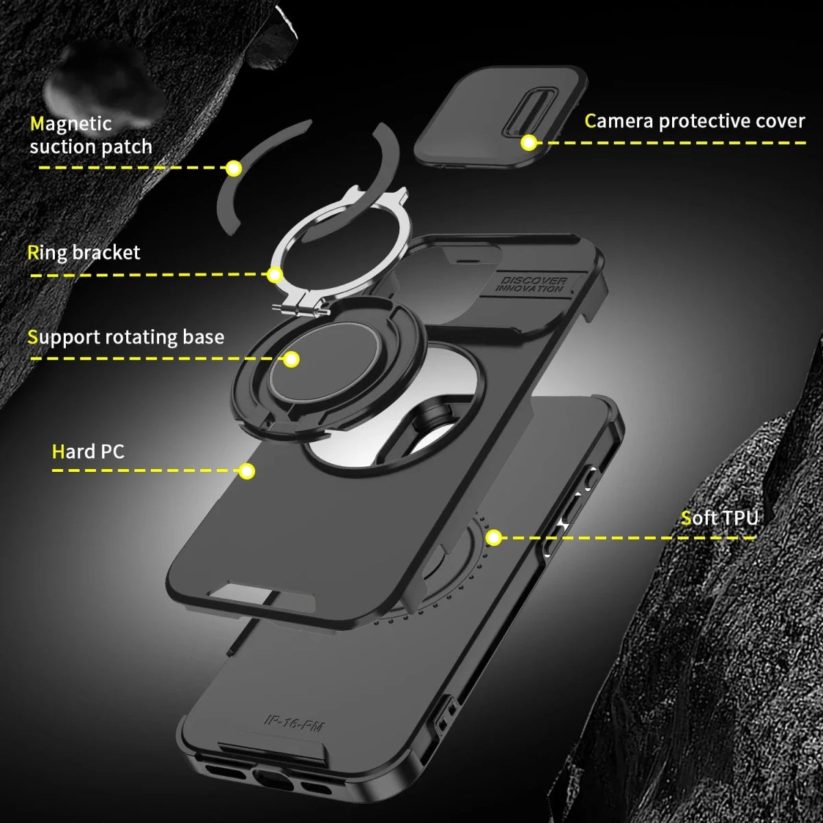 Armor Slide Camera Protection Magsafe Magnetic Wireless Charging Case For iPhone 16 15 14 13 Series