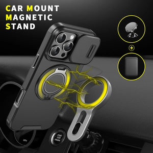 Armor Slide Camera Protection Magsafe Magnetic Wireless Charging Case For iPhone 16 15 14 13 Series