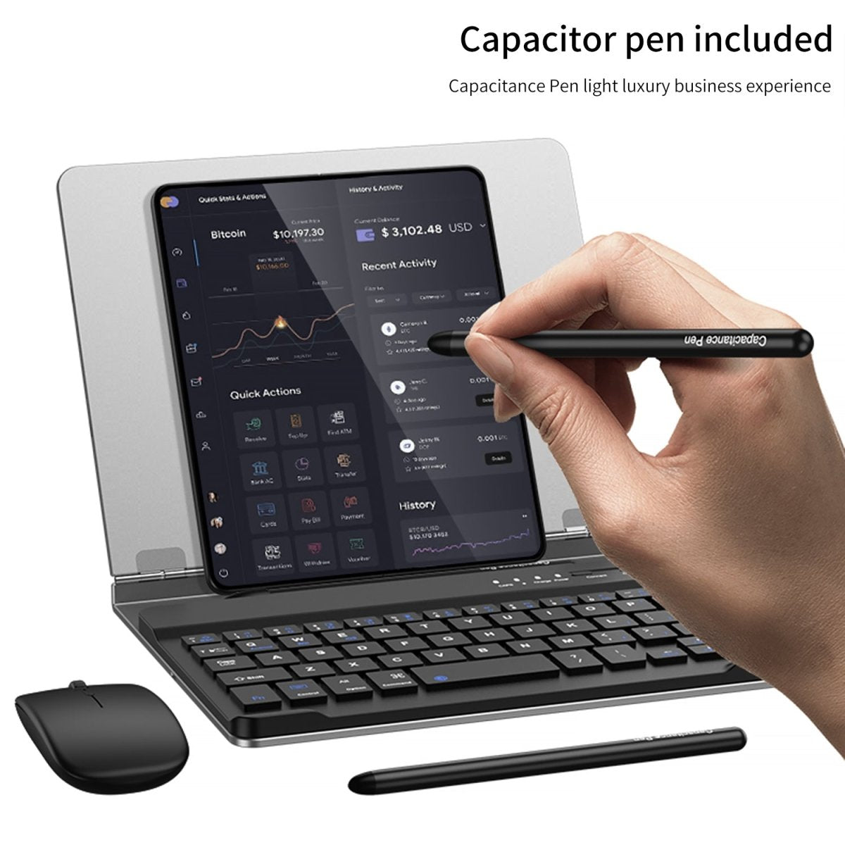 Bluetooth Magnetic Keyboard Metal Bracket For Galaxy Z Fold Series Come With keyboard+Metal Cover+Capacitive Pen+mouse
