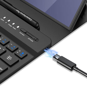 Business Keyboard Leather Cover With Bluetooth Mouse & Stylus For Galaxy Z TriFold