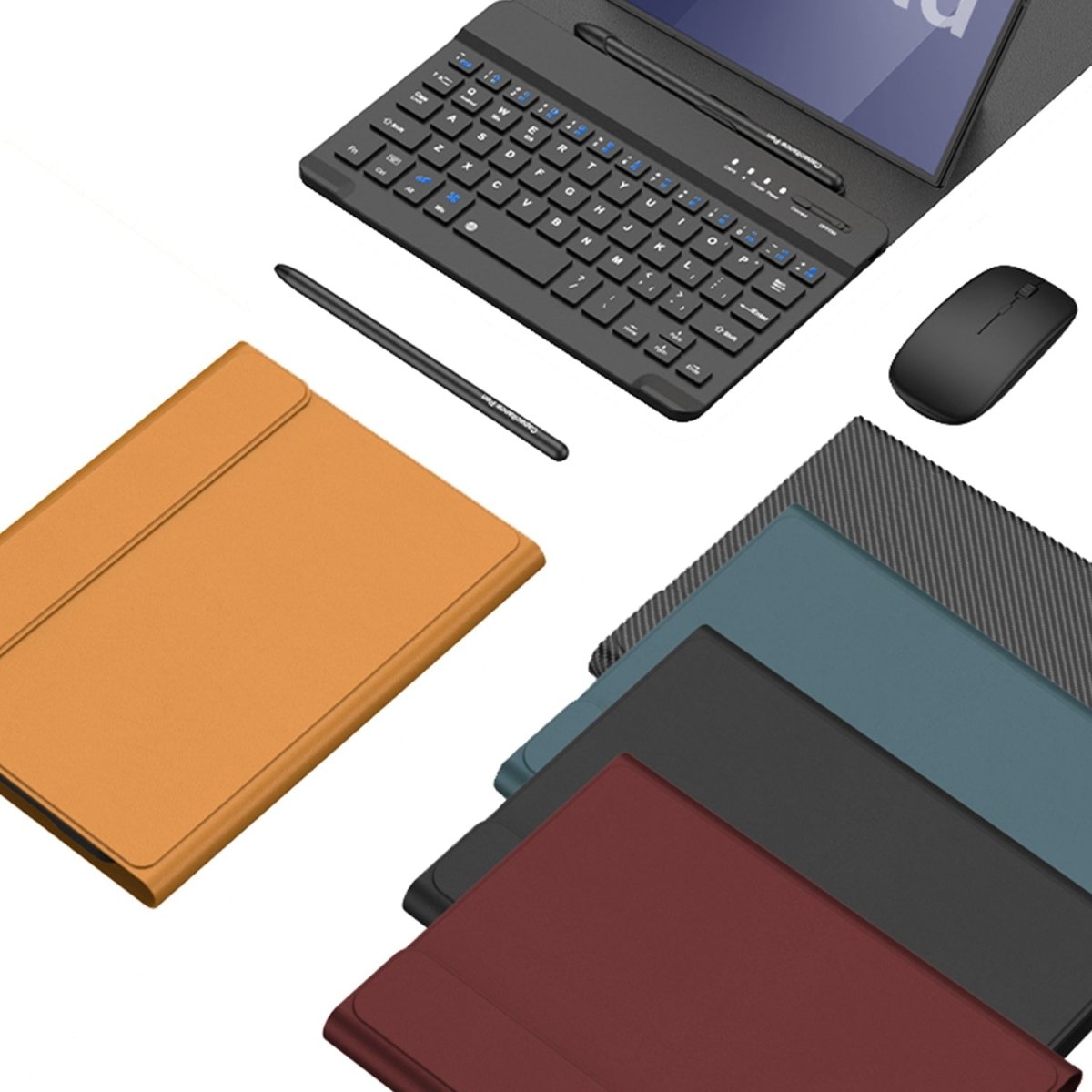 Business Keyboard Leather Cover With Bluetooth Mouse & Stylus For Galaxy Z TriFold