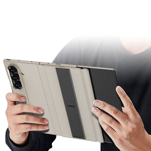 Business Leather Phone Case With With Magnetic Hinge Protection For Galaxy Z TriFold