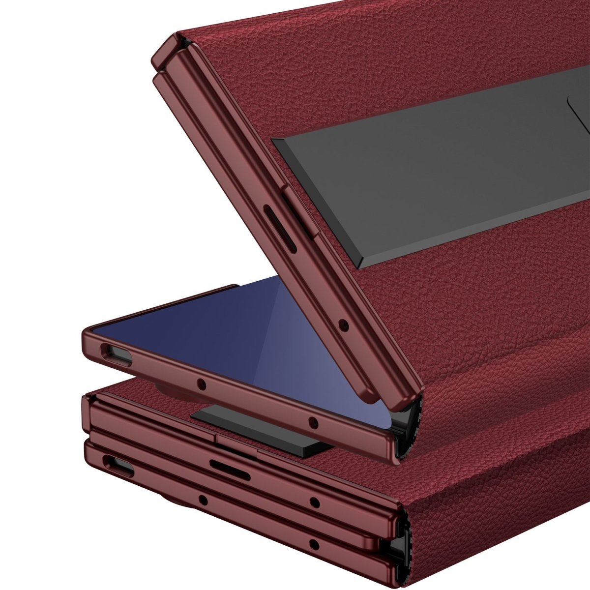 Business Leather Phone Case With With Magnetic Hinge Protection For Galaxy Z TriFold