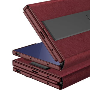 Business Leather Phone Case With With Magnetic Hinge Protection For Galaxy Z TriFold